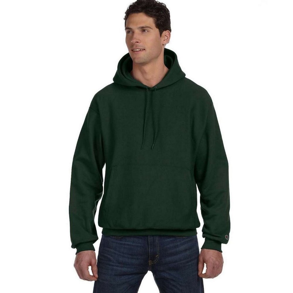 Champion Reverse Weave® 12 oz. Pullover Hood - DARK GREEN - S1051 - DARK GREEN